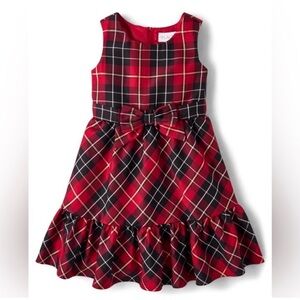 NEW Plaid Red Gold Girls Christmas Festive dress 5 6 7 Childrens Place Ruffles